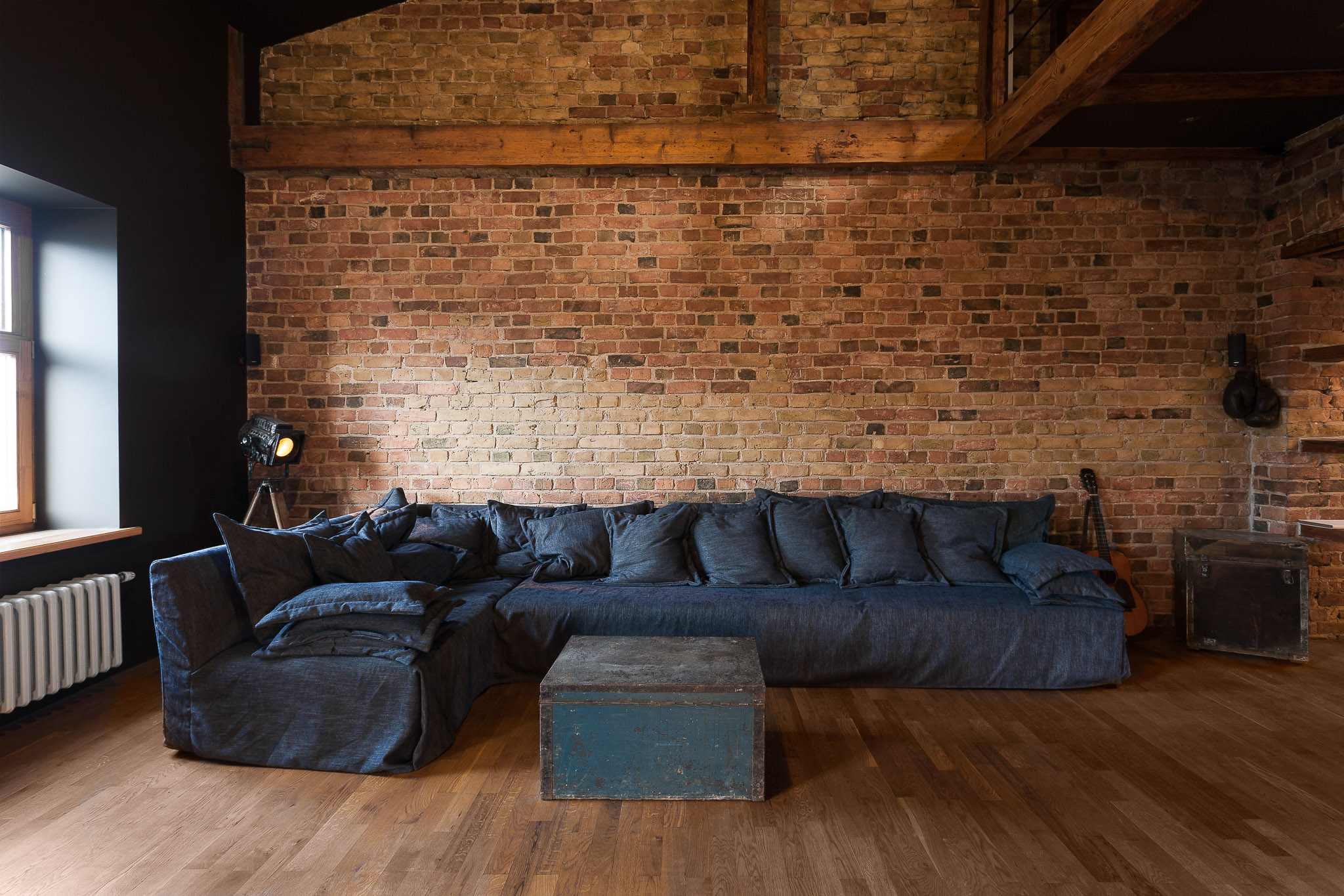 Huge L Sofa in a Riga center apartment.