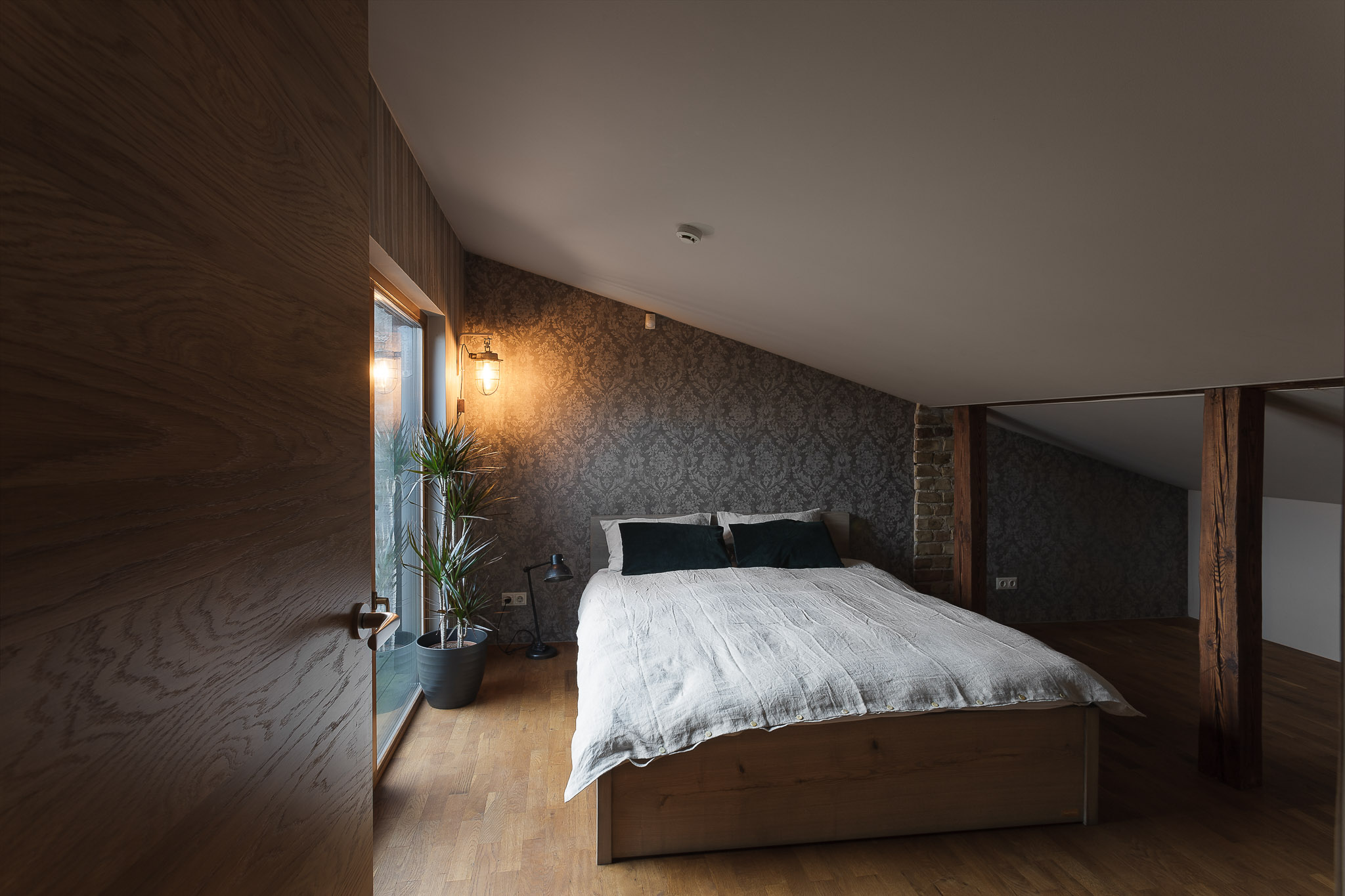 Bedroom in Riga loft.